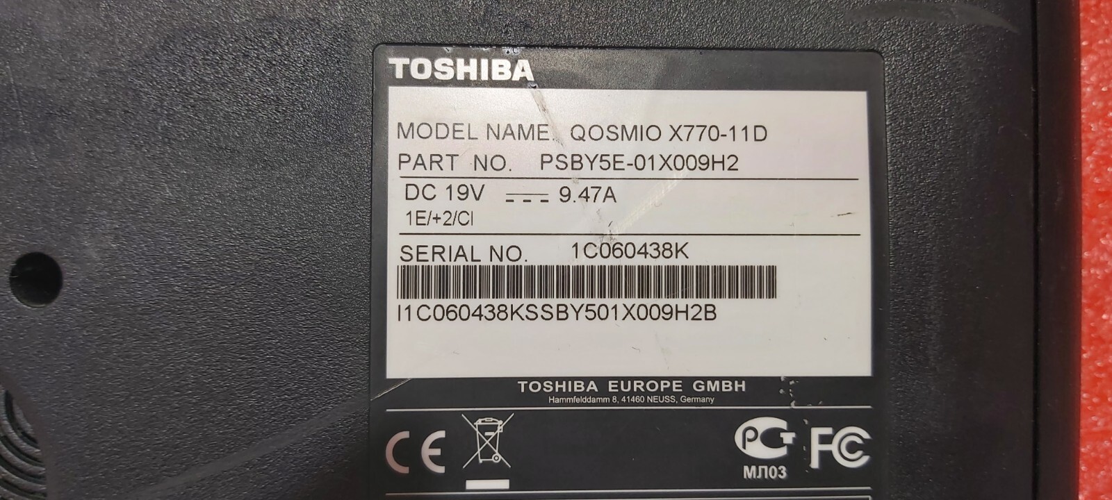Toshiba QOSMIO X770-11D Notebook no Power Supply [ UPS Shipping ]