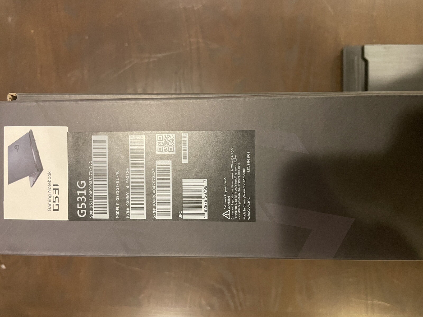 ASUS ROG 15.6 FHD, INTEL i7-9750H, UP TO 4.5GHz, 16GB DDR4, 1TB HDD + 512GB SSD