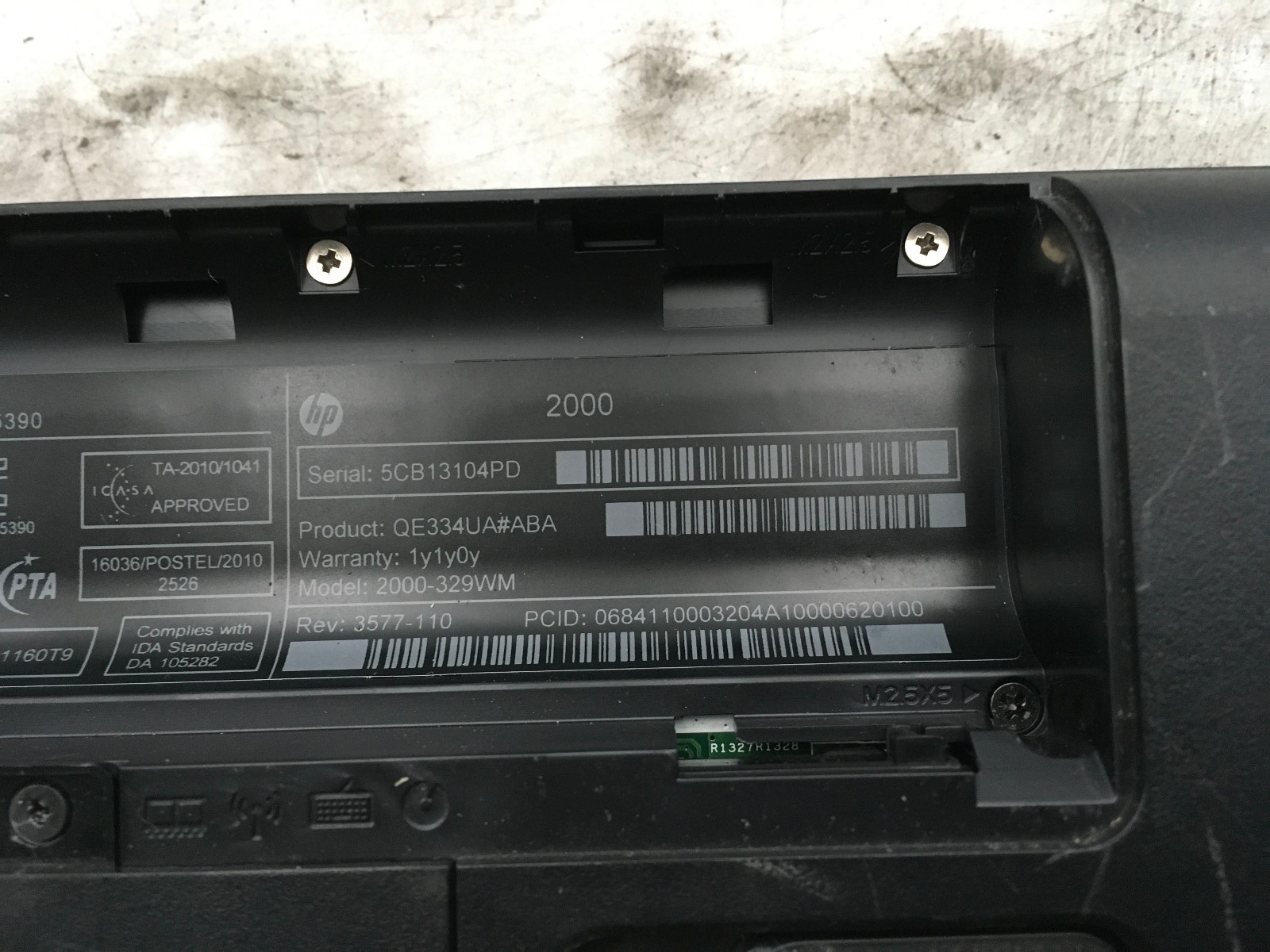HP 2000 329WM – BOOTS TO BIOS – 4GB RAM – 15″ – AMD E350 – READ DESCRIPTION – BB