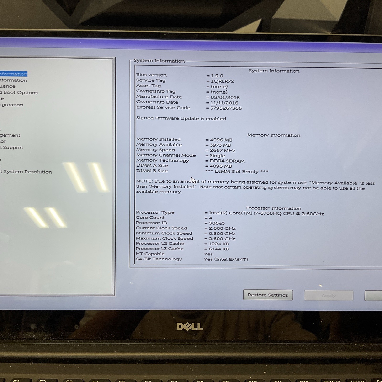 Dell XPS 15 9530 / i7 6th Gen / Touchscreen / No RAM / No SSD