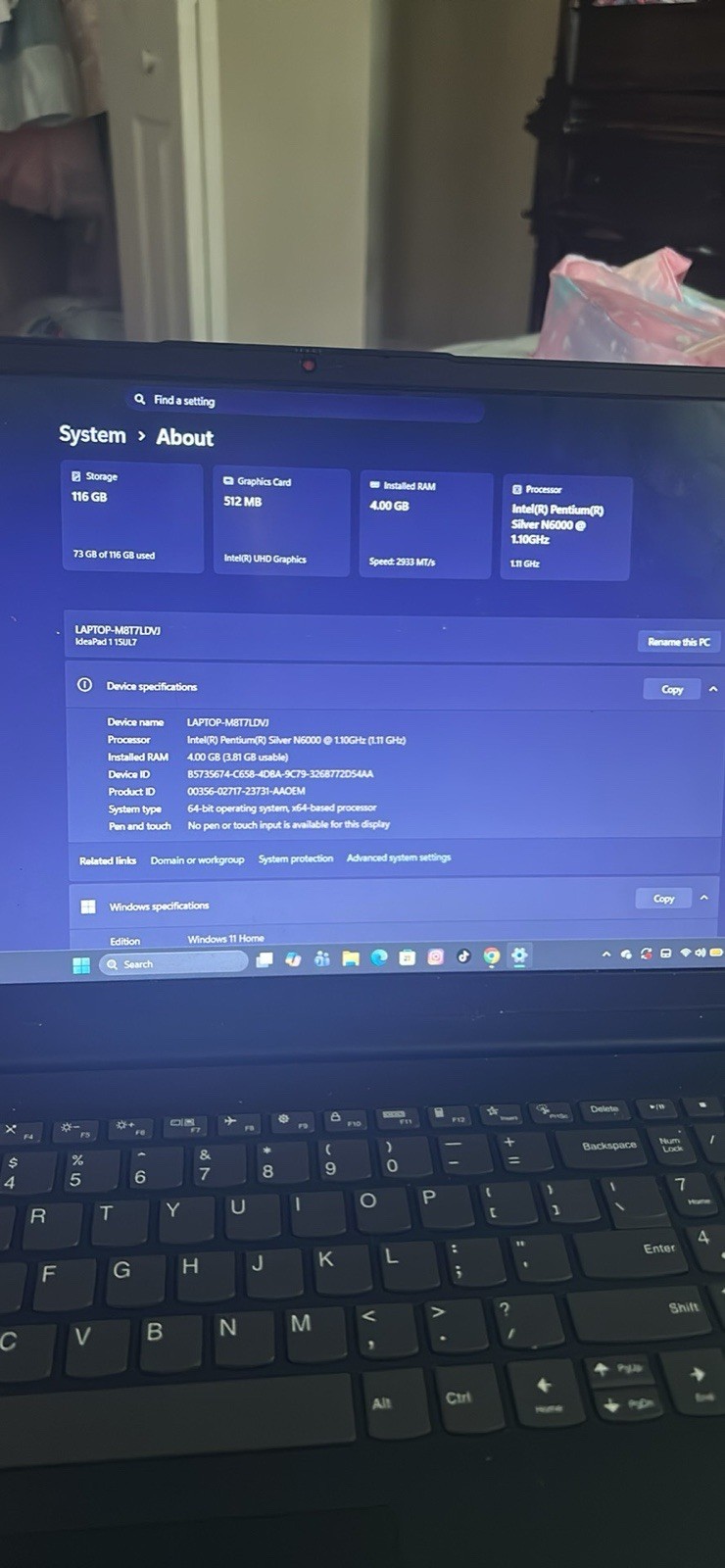 Lenovo IdeaPad 1 15IJL7 Windows Laptop 15.6 128 GB SSD 4GB RAM