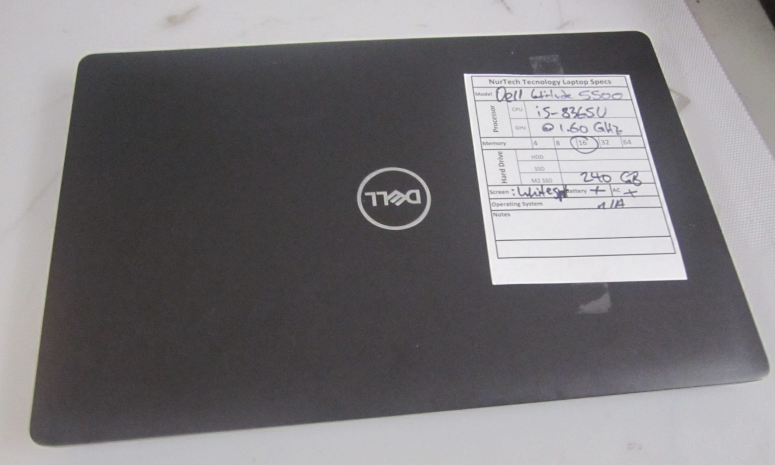Dell Latitude 5500 i5-8365U 1.6GHz 16GB/240GB m2SSD [NO OS] Laptop + AC READ)_)