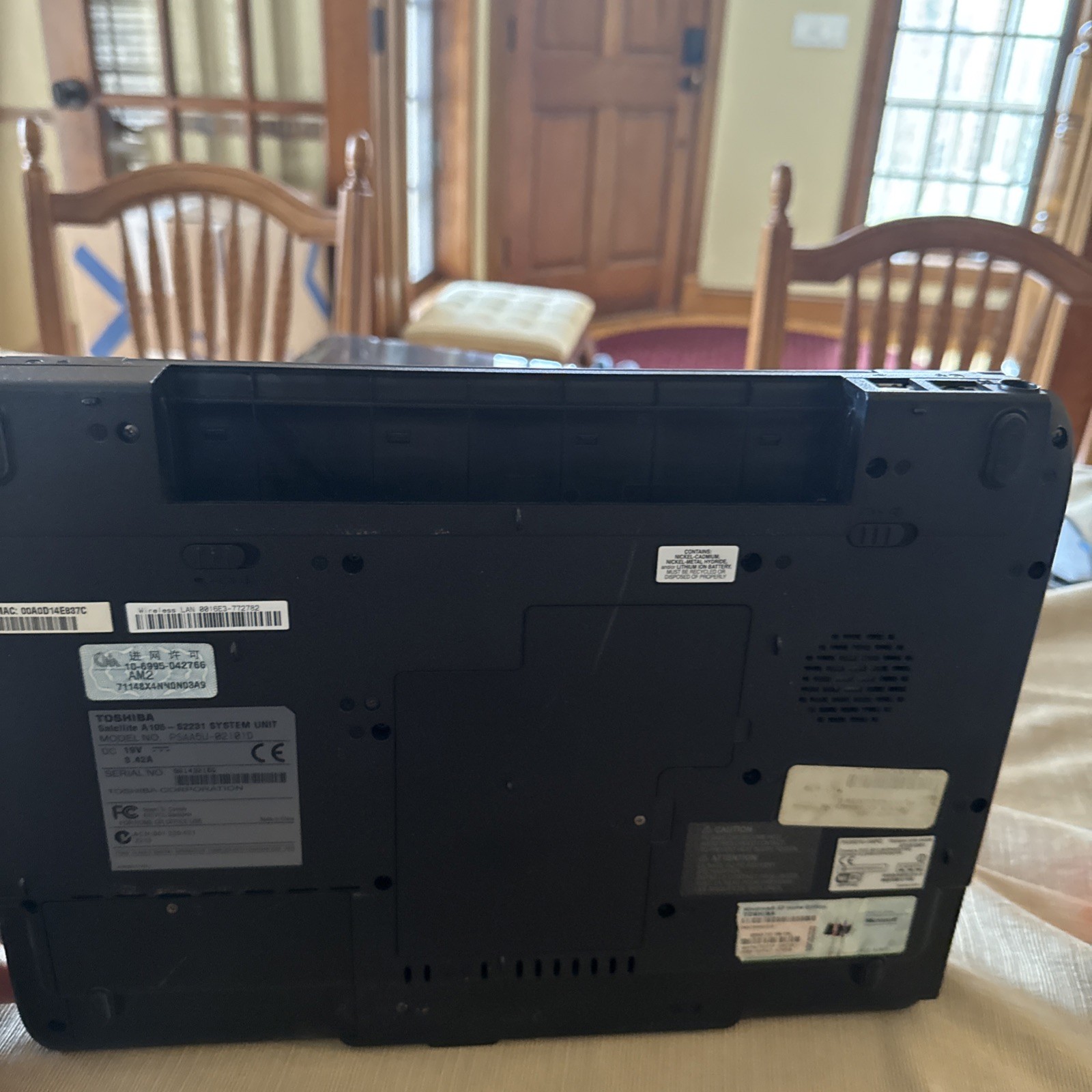 Toshiba A 105-S2231 For Parts Or Repair