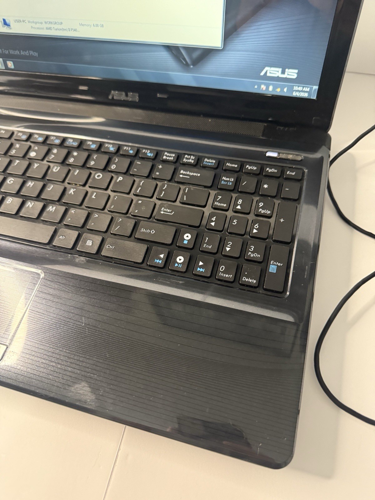 ASUS K52N Notebook Laptop 15.6″ AMD Turion II 6GB RAM 450GB HDD Windows 7 64 Bit