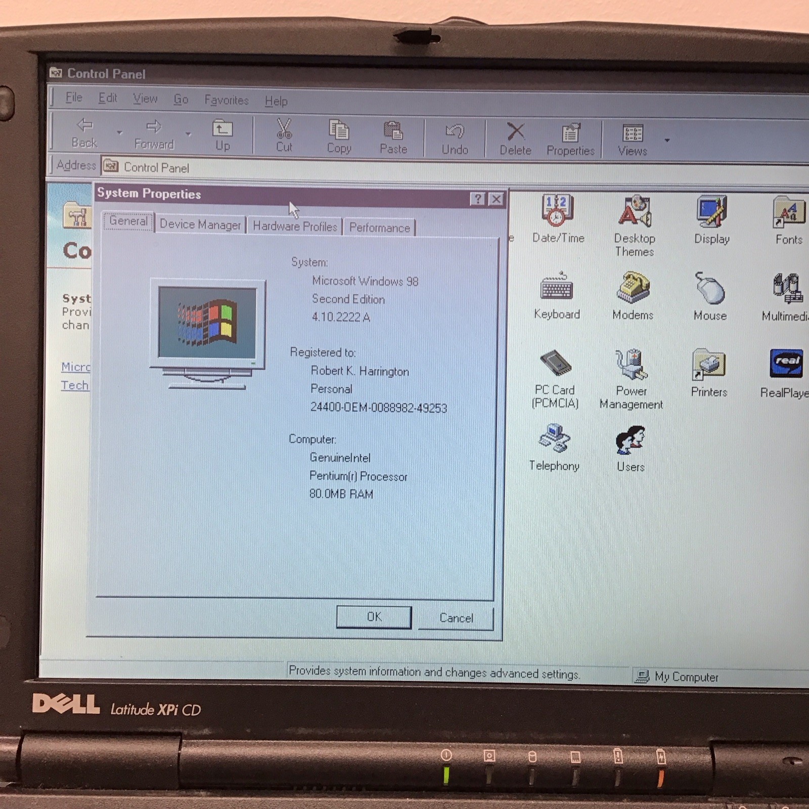DELL LATITUDE XPi CD P150ST Windows 98 Intel Pentium Laptop w/ Hard Drives