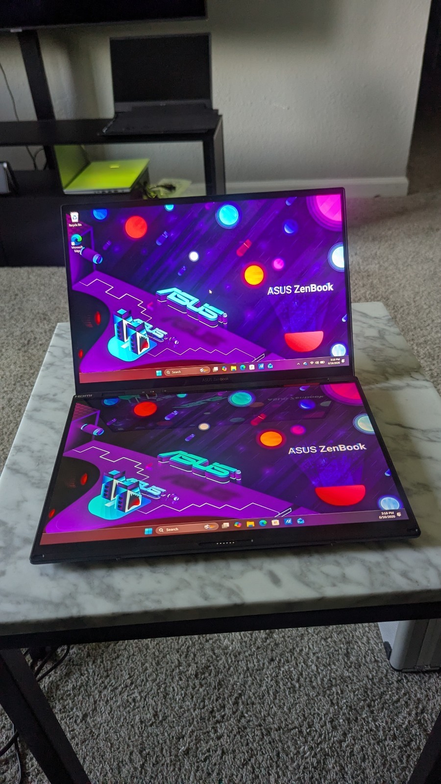 ASUS Zenbook Dual 14” OLED 3K 120Hz , Intel Core Ultra 7, 16GB Ddr5 1tb SSD M2