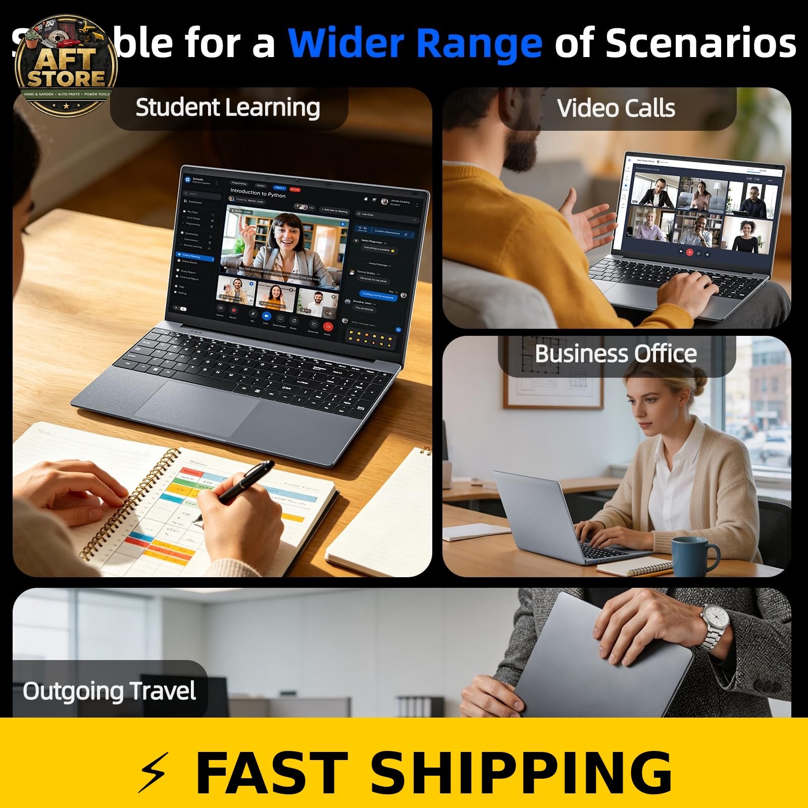 MELIUNA 15.6″ Laptop, 6GB RAM, 128GB SSD, Win 11, AI Features, Gray