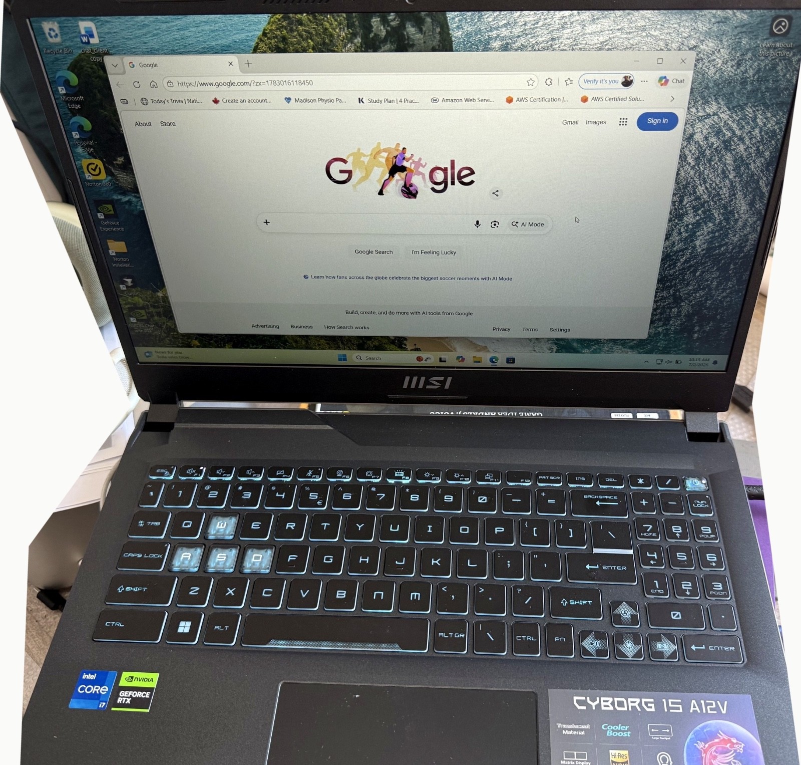Open Box MSI Cyborg 15 A12VF i7-12650H RTX 4060 8GB 512GB