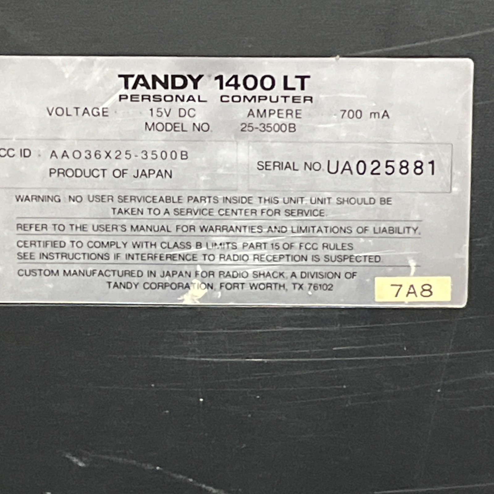 Tandy 1400 LT Vintage Portable Personal Computer Laptop, 25-3500 W/DOS/GW