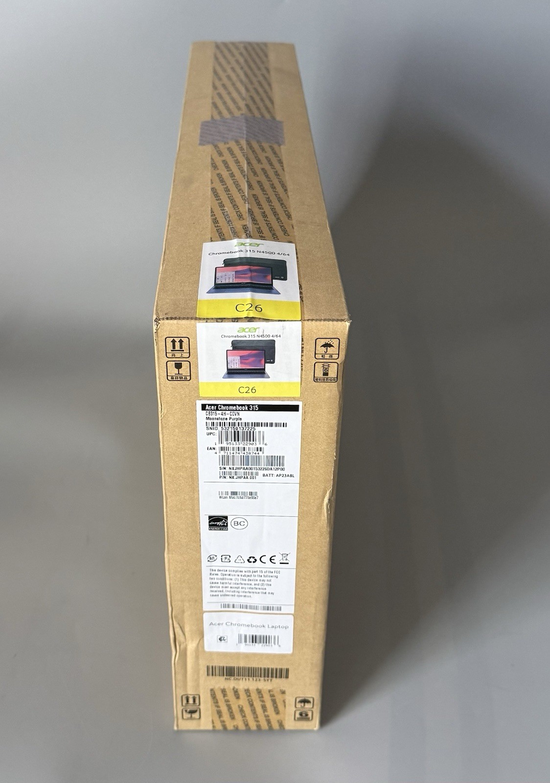 Acer Chromebook 315 Moonstone Purple 15.6” N4500 — New Factory Sealed — 4GB 64GB
