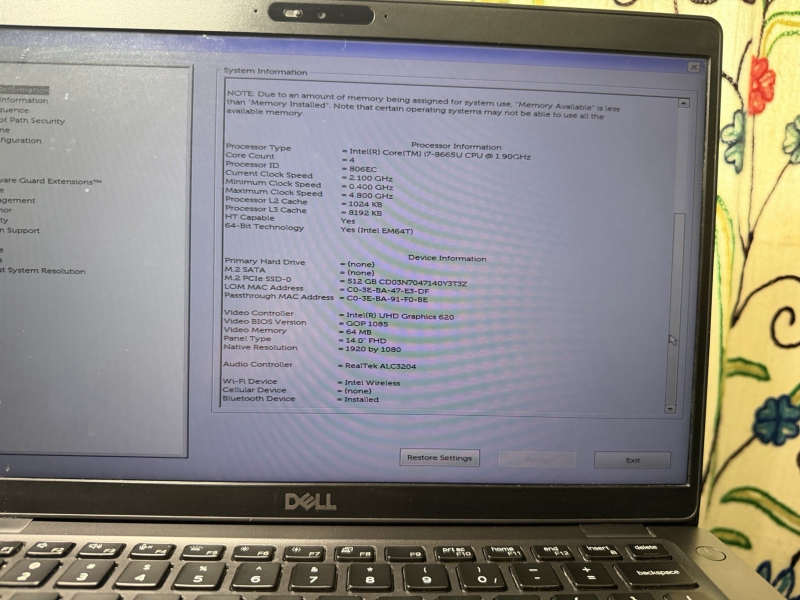 LOT OF 3 Dell Latitude 5400 14″ (i7-8665u 1.90GHz – 16GB RAM – 512GB SSD)