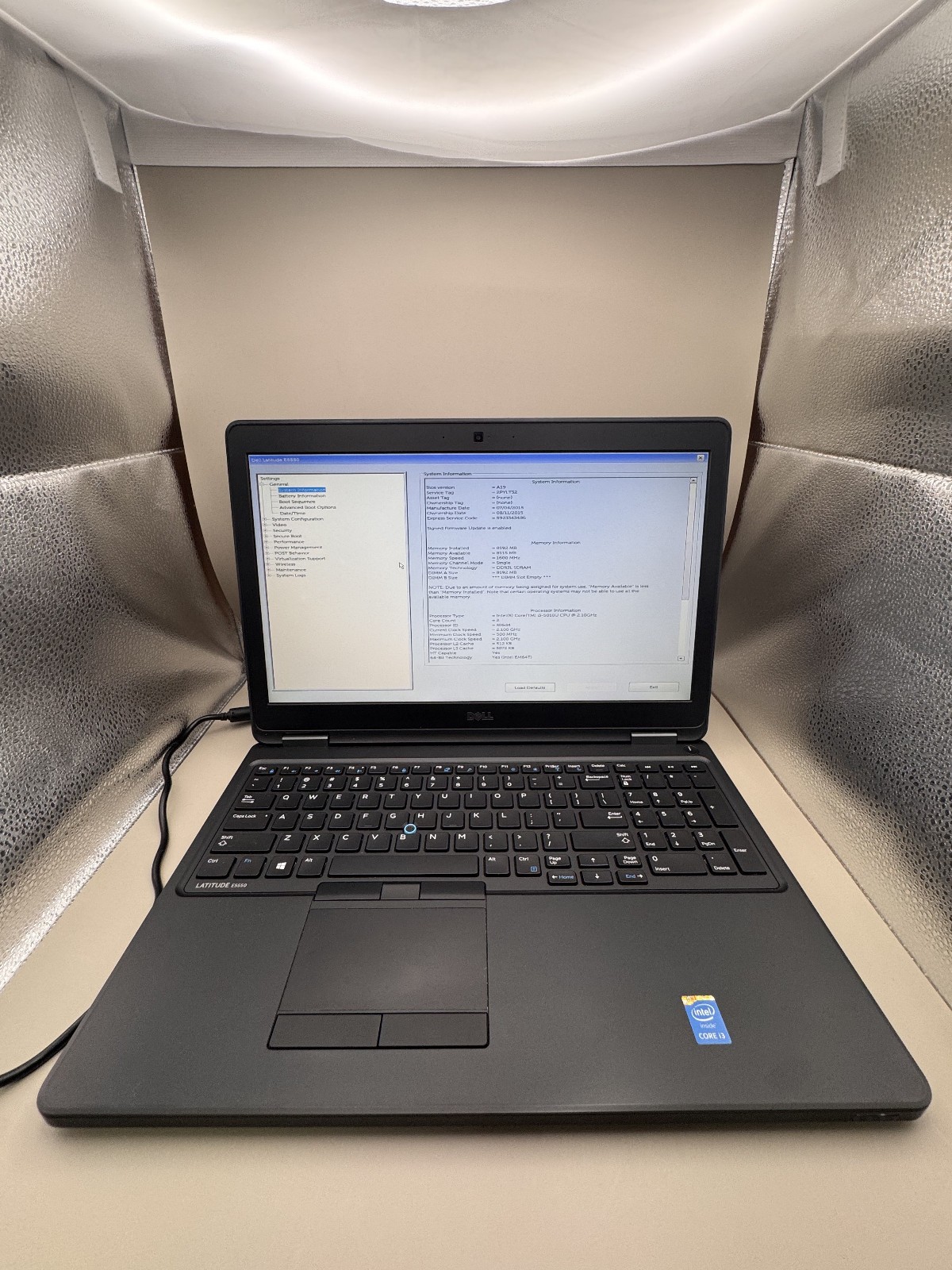Dell Latitude e5550 Laptop, i3-5010U, 8GB DDR3, no drive/unknown battery life