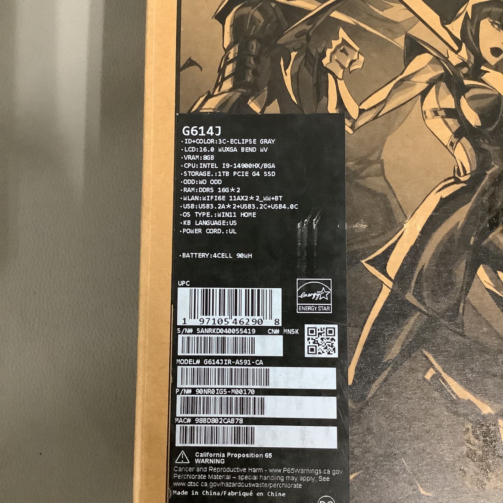 Asus ROG Strix G16 Laptop- (G614J) 13th Gen Core i9 32GB RAM 1TB SSD 8GB