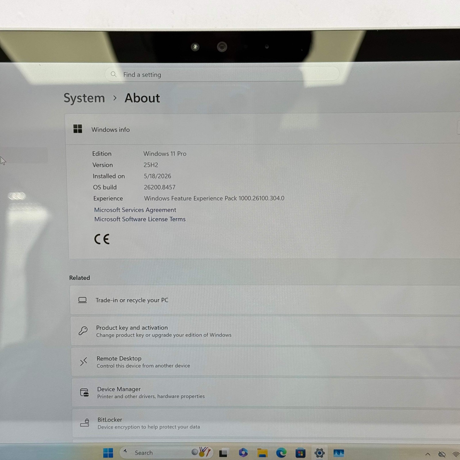 Microsoft Surface Pro 4 1724 12.3″ i5 2.5GHz 8GB RAM 256GB SSD