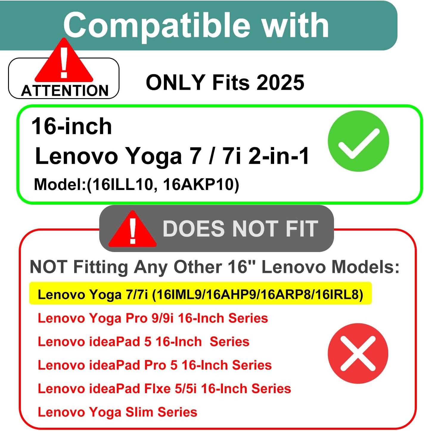 3 Pack Designed for 2025 New Lenovo Yoga 7 / 7i 16″ 2-in-1 Touchscreen Laptop Sc