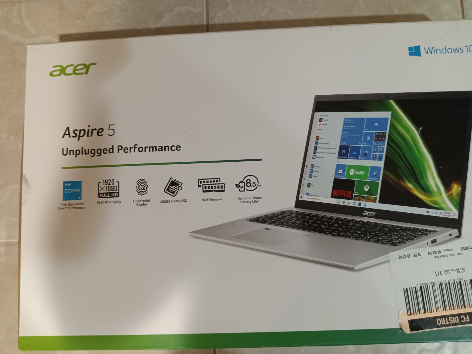 Acer Aspire 5 A515-56 15.6″ (256GB SSD, Intel Core i5 11th Gen., 4.20 GHz, 8GB)