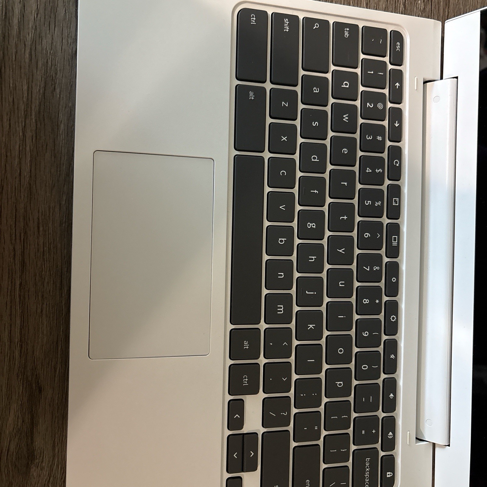 White Lenovo Chromebook Laptop with Charger. Folds Flat, In Very Good Condition