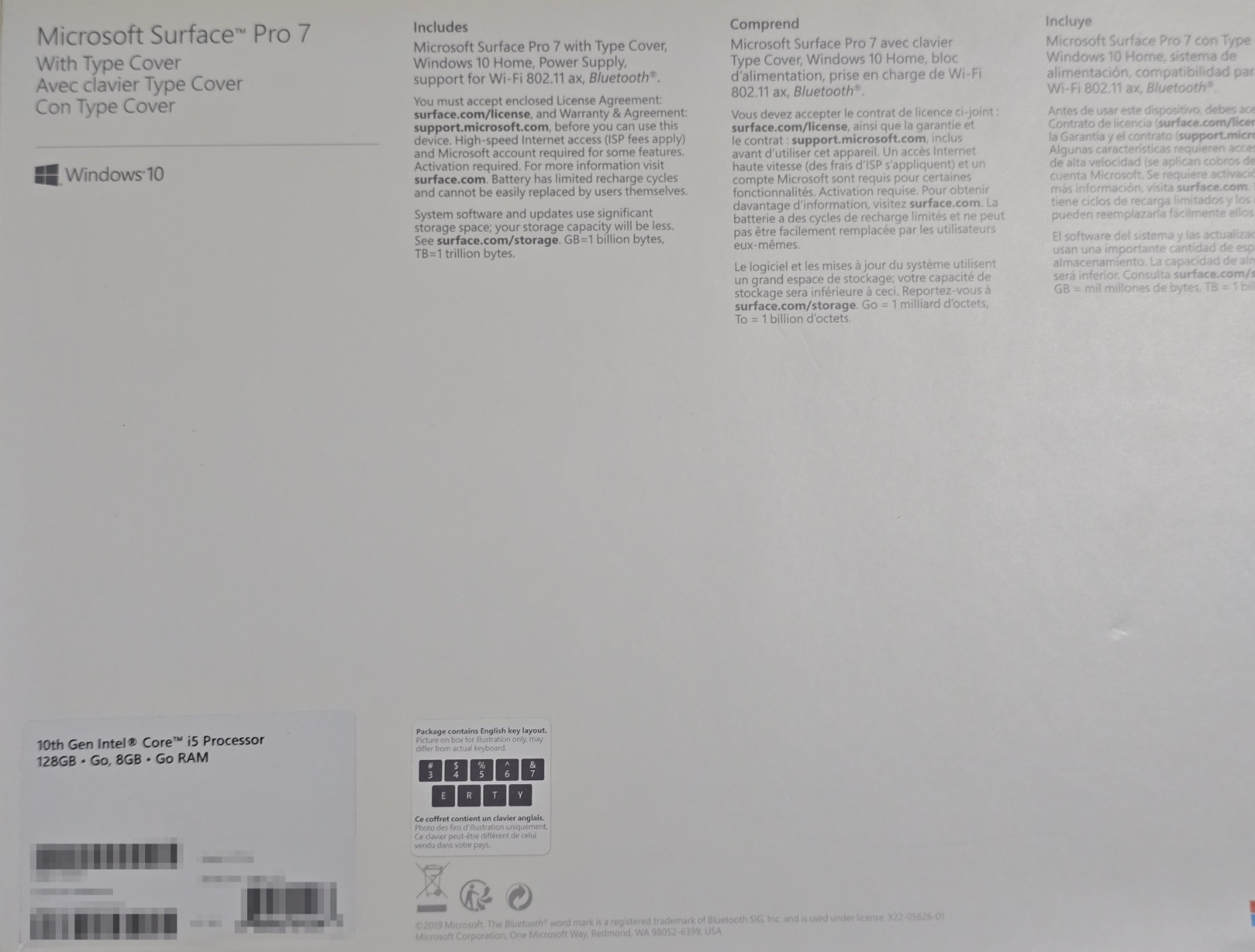 Complete: Microsoft Surface Pro 7 1866 i5/8GB/128GB + Type Cover Keyboard