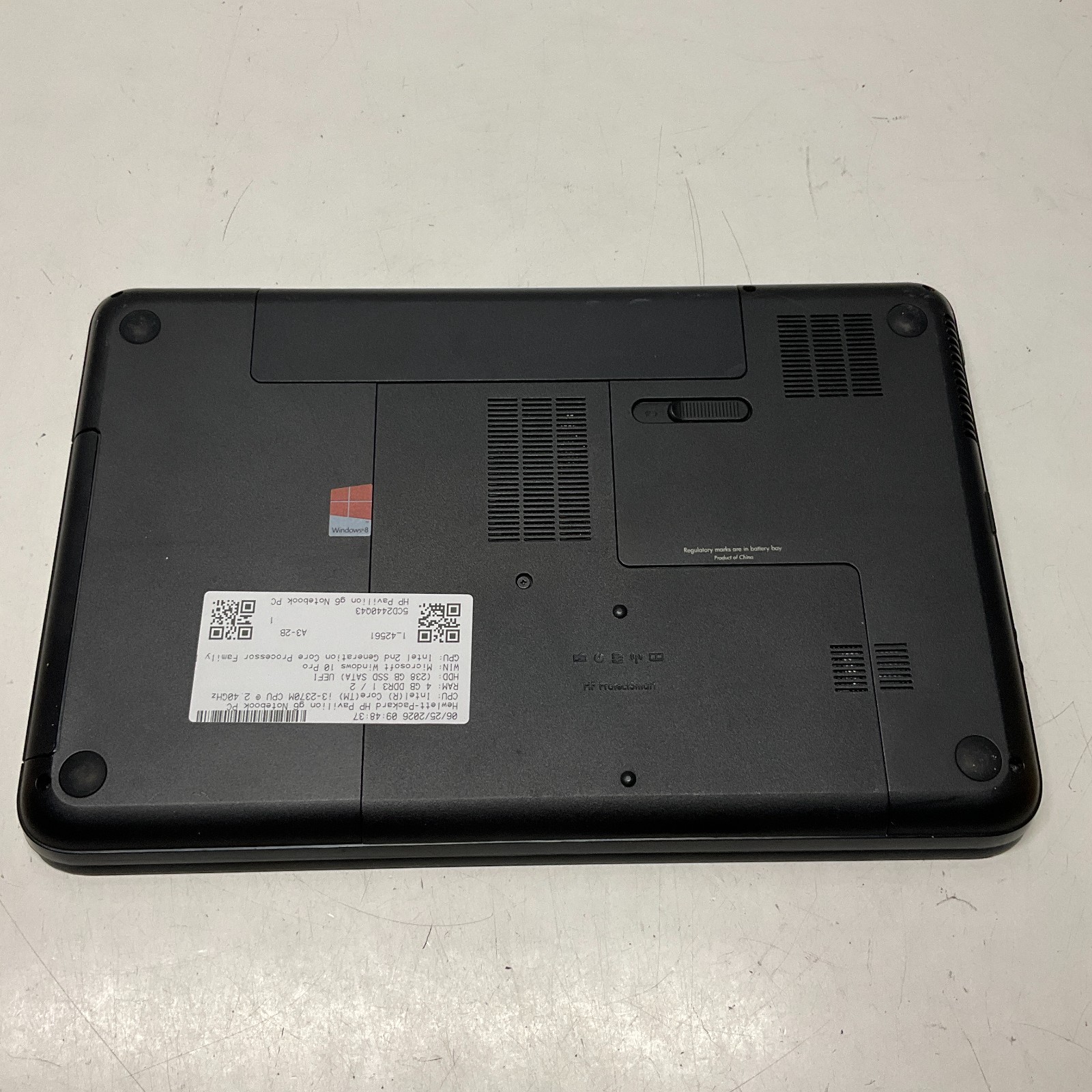 HP Pavilion G6 Intel Core I3-2370M 2.4GHz 4GB 256GB SSD Windows 10 Pro Laptop
