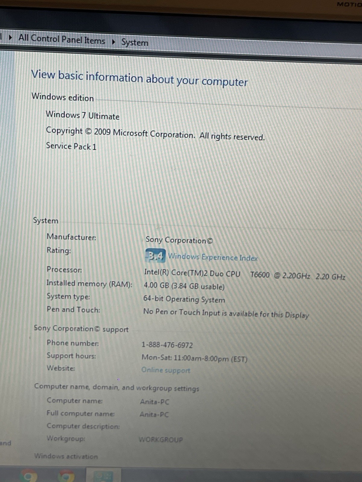 Sony VAIO PCG-7184L 15.6″ Laptop Pink With Black Base “READ”