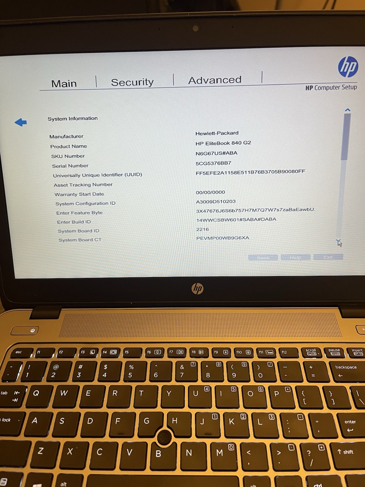 HP EliteBook 840 G2 14” Intel Core i5-5300u 2.30 8GB 128GB SSD No OS