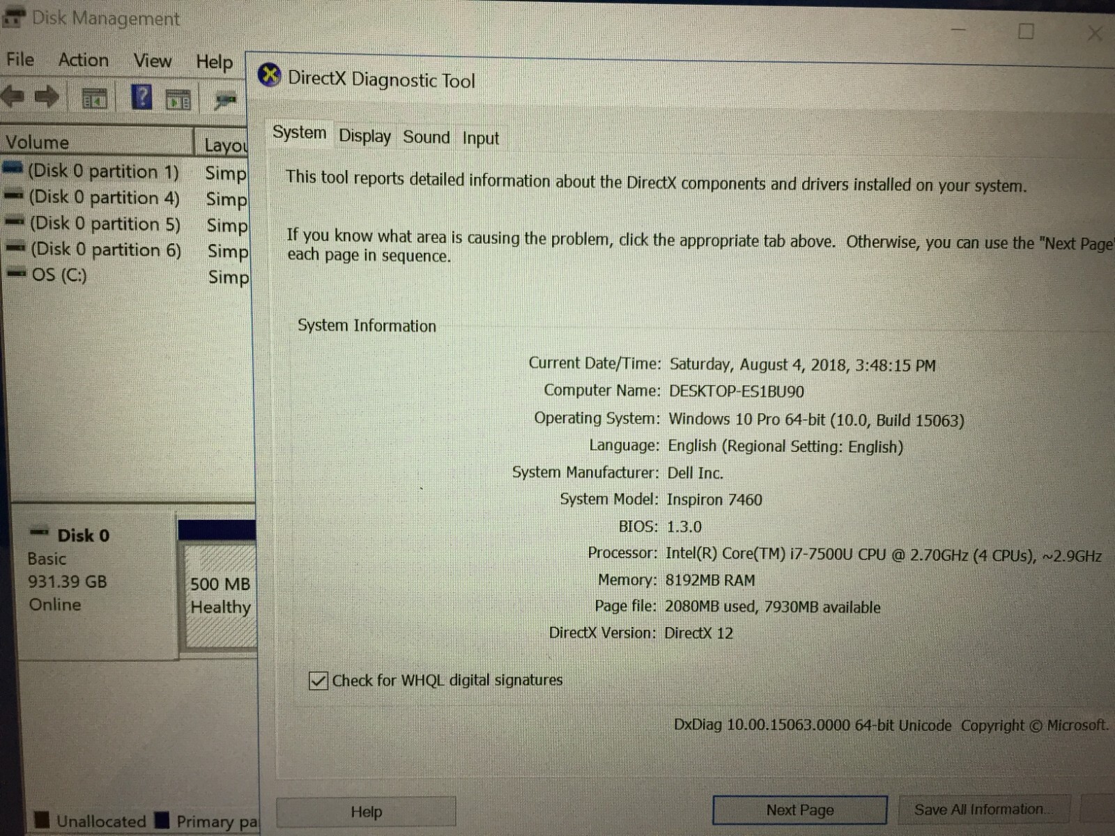 Dell Inspiron 14 7460 14″ FHD Business Laptop/Intel i7-7500U/8GB/1TB HDD/Win Pro