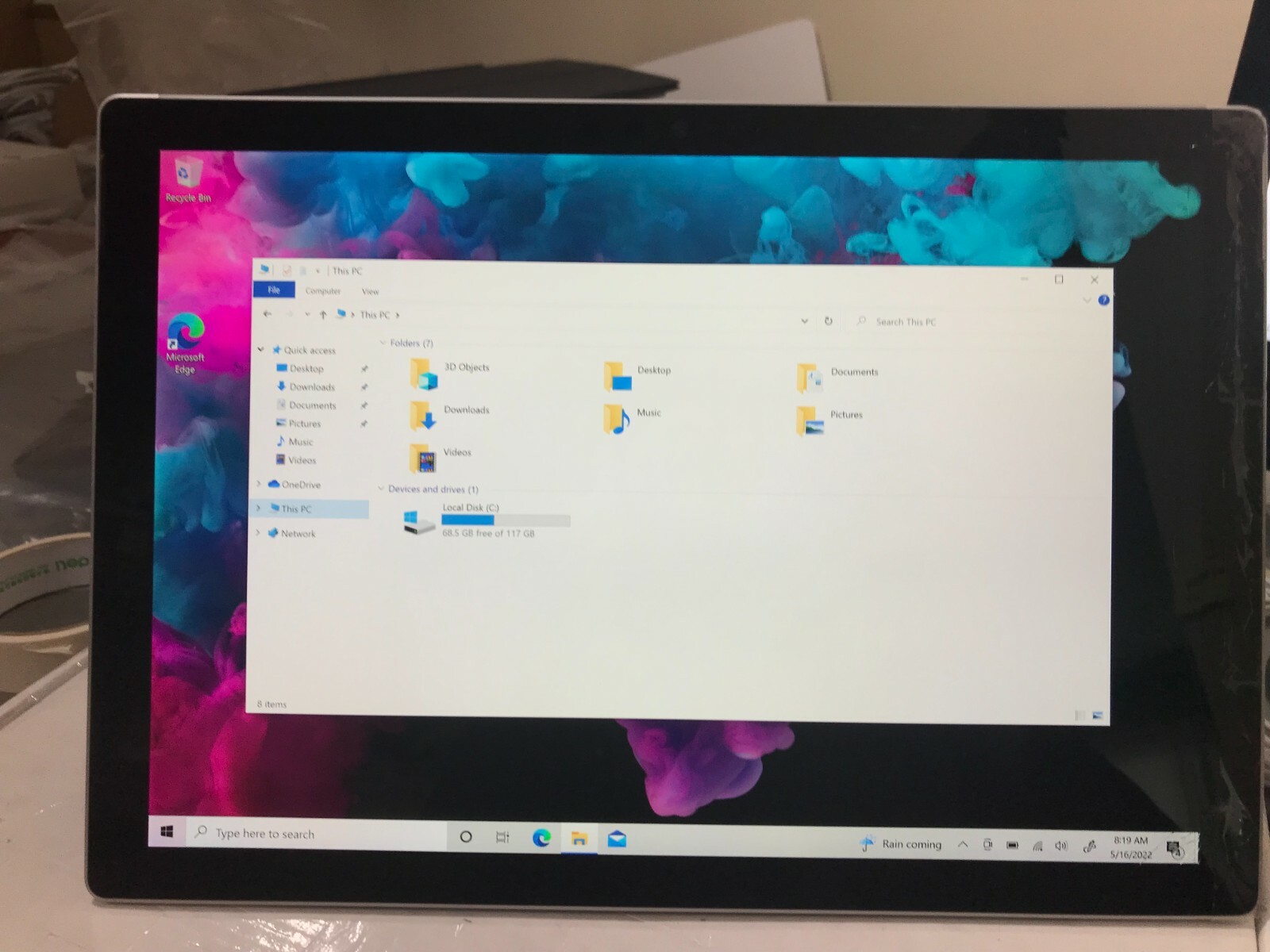Surface Pro 6 Tablet i5-8250U 8GB 128GB SSD 12.3in Platinum Crack Screen #607