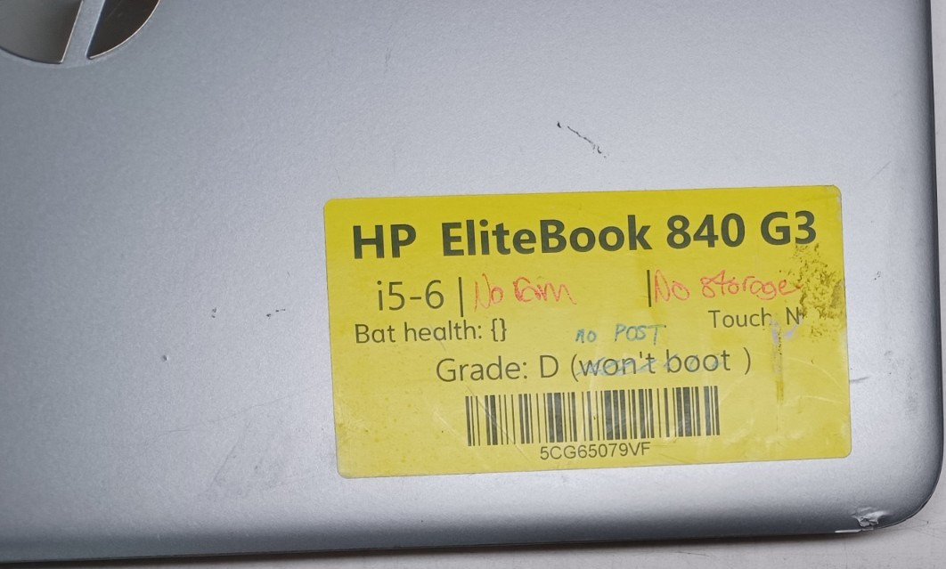HP EliteBook 840 G3 14″ Laptop i5-6300U 2.40GHz (No RAM, No HDD/SSD, No OS)