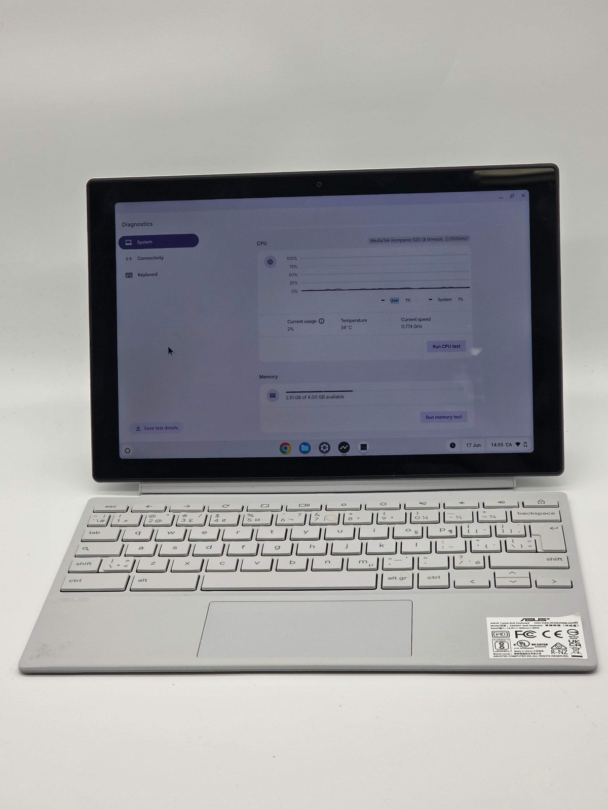ASUS Chromebook CM3001DM2A 10.5″ MediaTek 4GB RAM 64GB ChromeOS Used