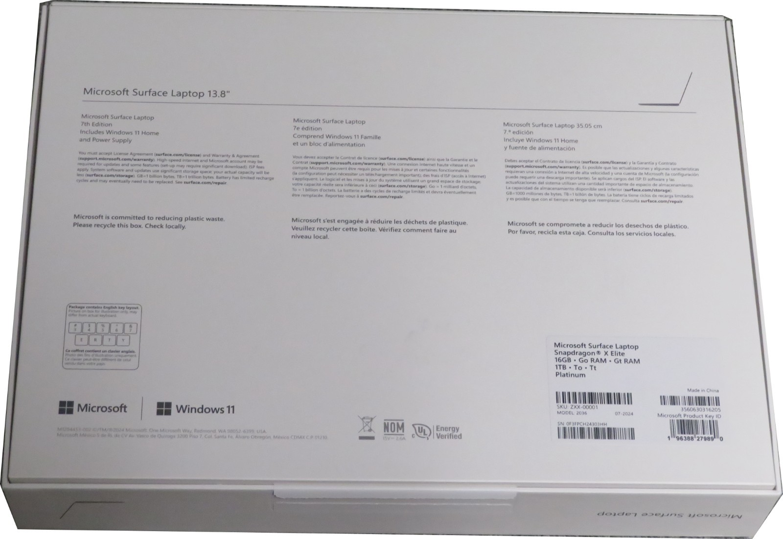 Microsoft Surface Laptop Copilot+ PC 7th 13.8 Touch Snapdragon X Elite 16GB 1TB