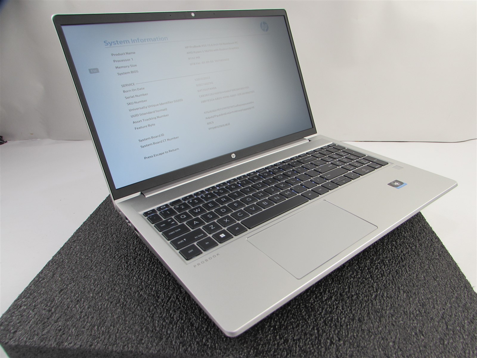 HP PROBOOK 455 (G9) 15.6″ FHD AMD RYZEN 5 5652U 256GB 8GB RAM AMD GPU NO O.S