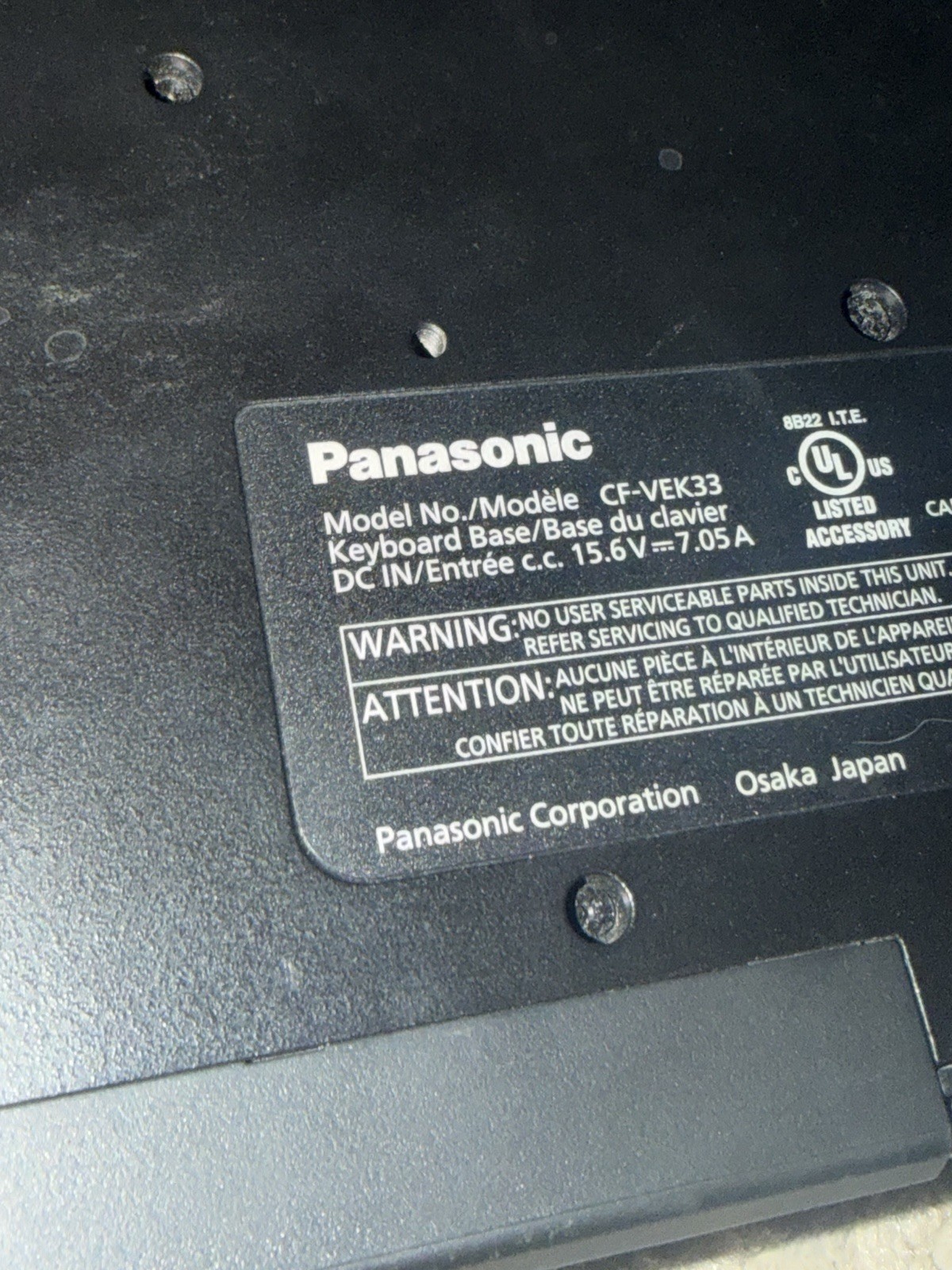 Panasonic Toughbook CF Vek33
