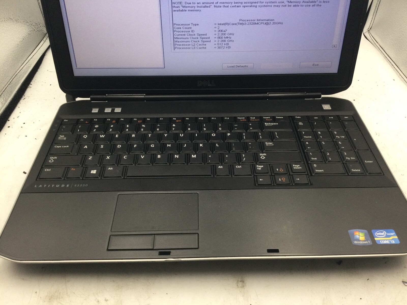 DELL LATITUDE E5530 – BOOTS TO BIOS – INTEL I5 3230 – NO RAM – READ DESCRIP -BB