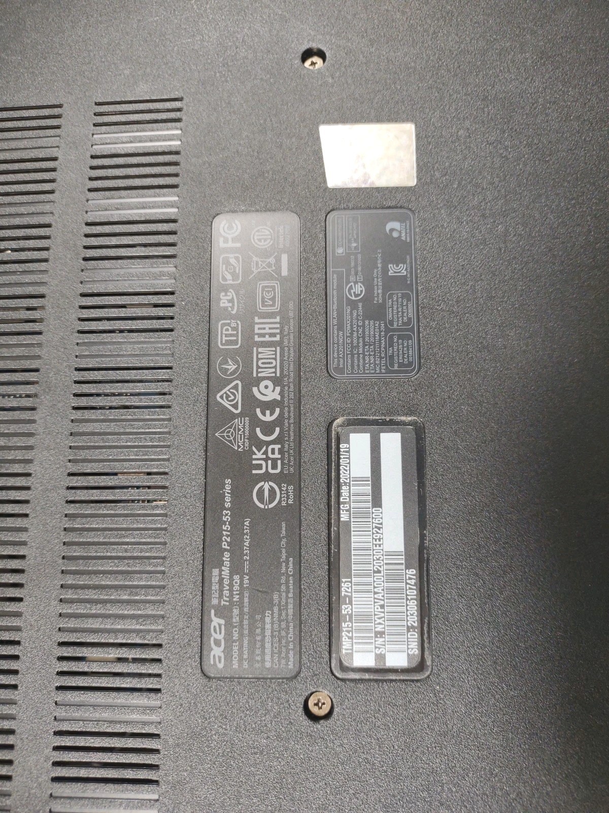 Acer TravelMate P215-53 N19Q8 W/ I7-1165G7, 16GB, 1TB.