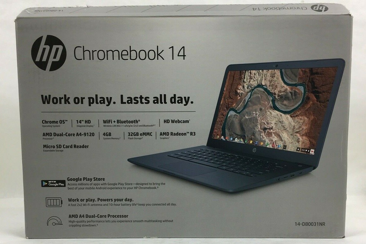 HP Chromebook 14 Notebook Computer 14″ 4GB Memory 32GB eMMC Wi-Fi Bluetooth