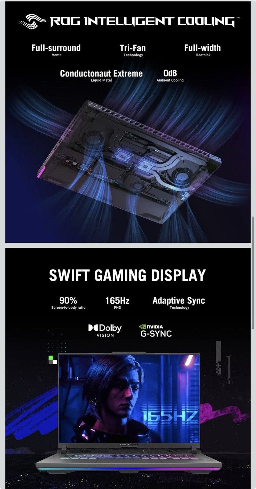ASUS ROG Strix G16 Gaming Laptop, 165Hz , RTX 4060, i7-13650HX, 16GB, 1TB SSD