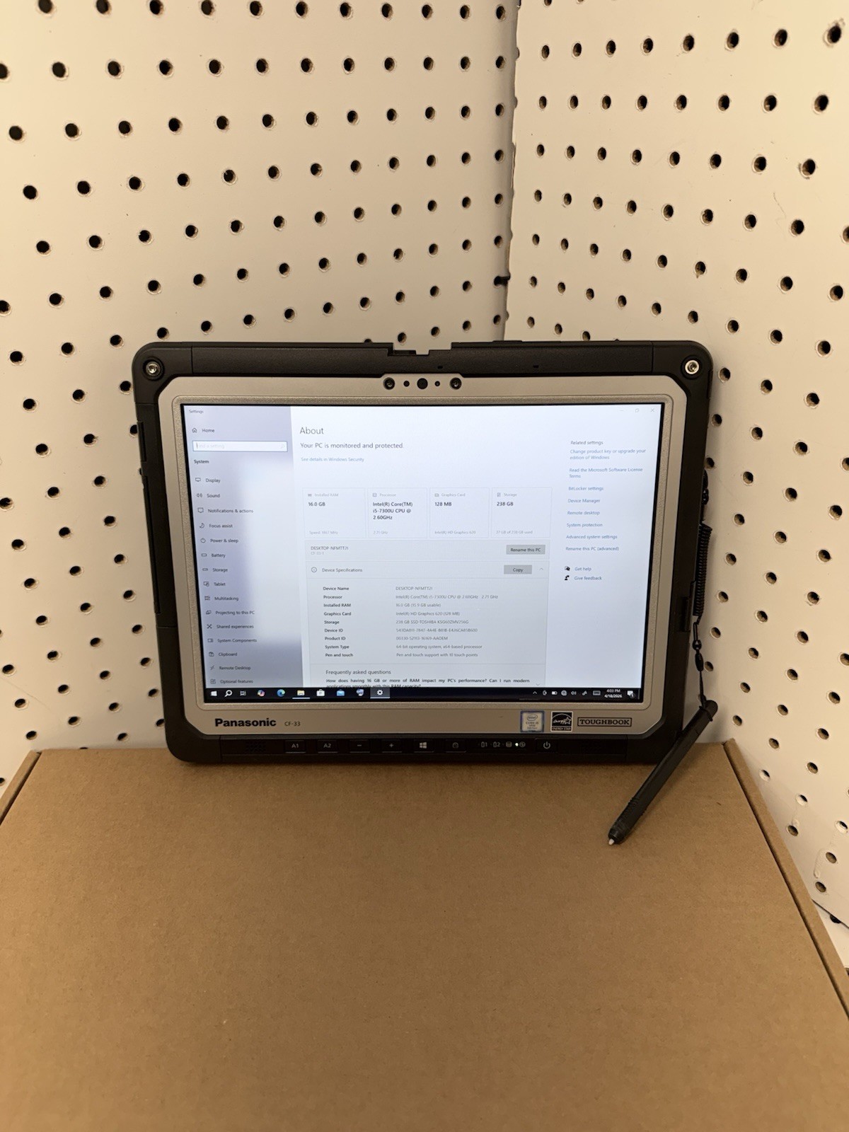 Panasonic toughPad CF-33 | I5-7th Gen | 16 GB RAM | 256 GB SSD | Wind 11 Pro