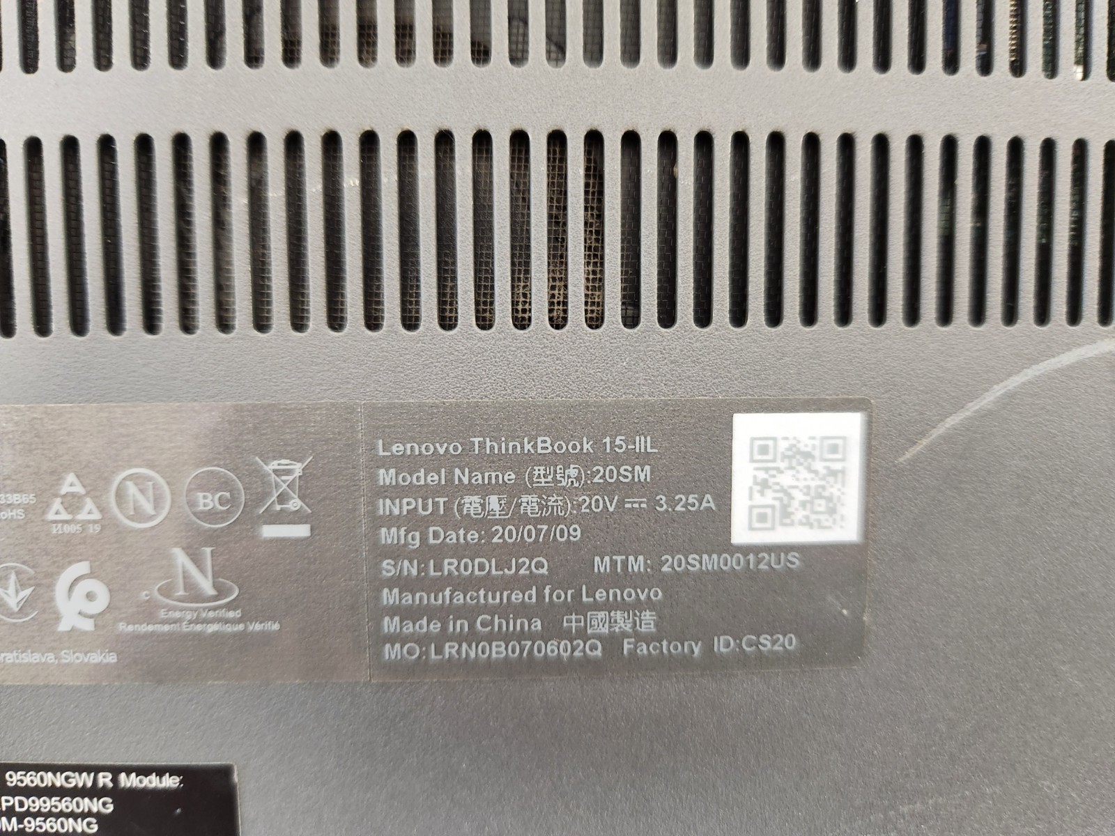 Lenovo ThinkBook 15-IIL Intel Core i5-10th Gen Laptop for Repair #0469