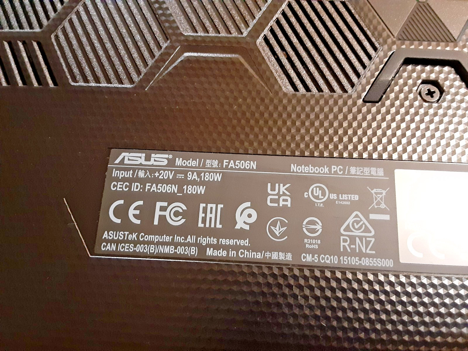 Asus Tuf Gaming A15 Laptop, AMD Ryzen 7, 8GB Ram, 500GB SSD, GeForce RTX 3050