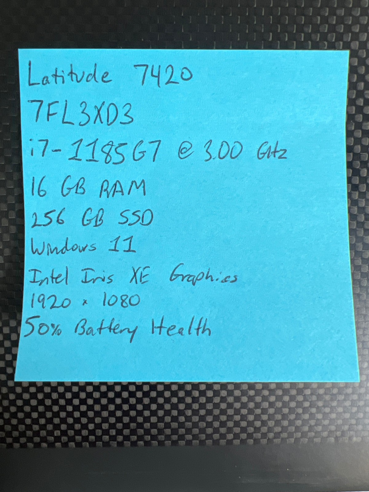 Dell Latitude 7420 Intel Core i7-1185G7 @ 3.00GHz 16 GB 256GB SSD 14″