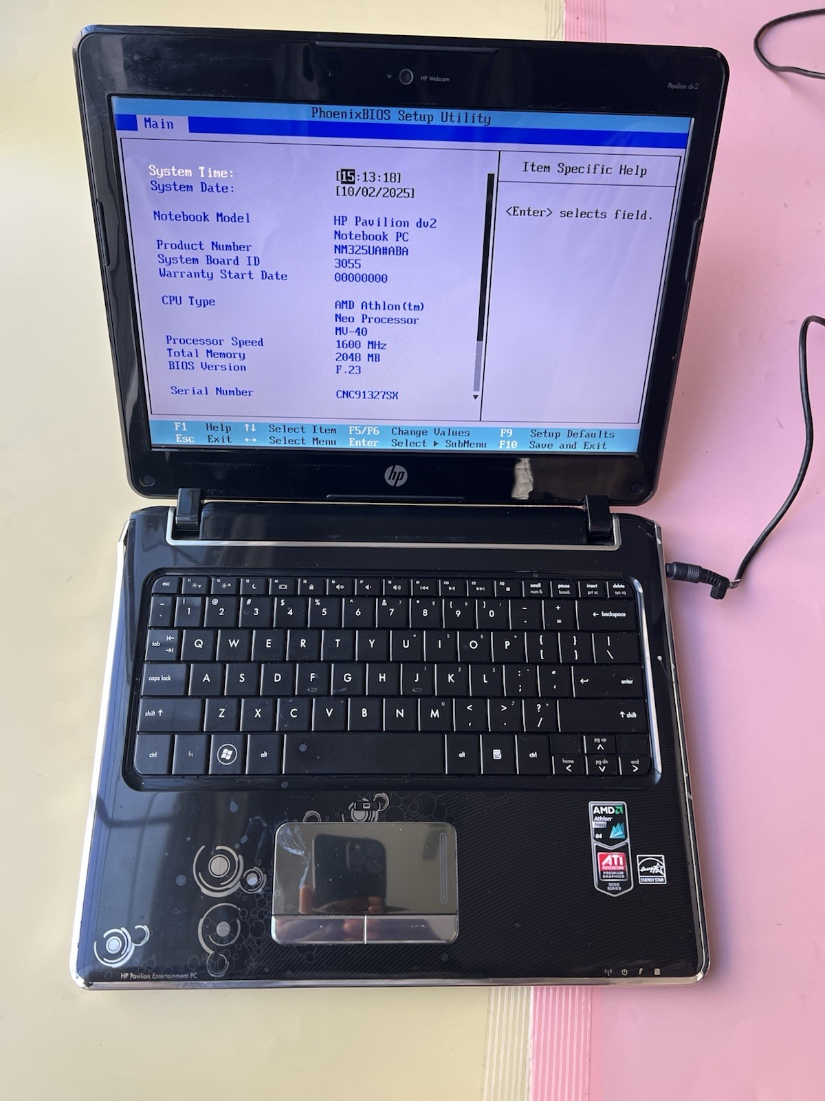 HP Pavilion Dv2 AMD Athlon 2GB RAM 500GB HDD WEBCAM HDMI