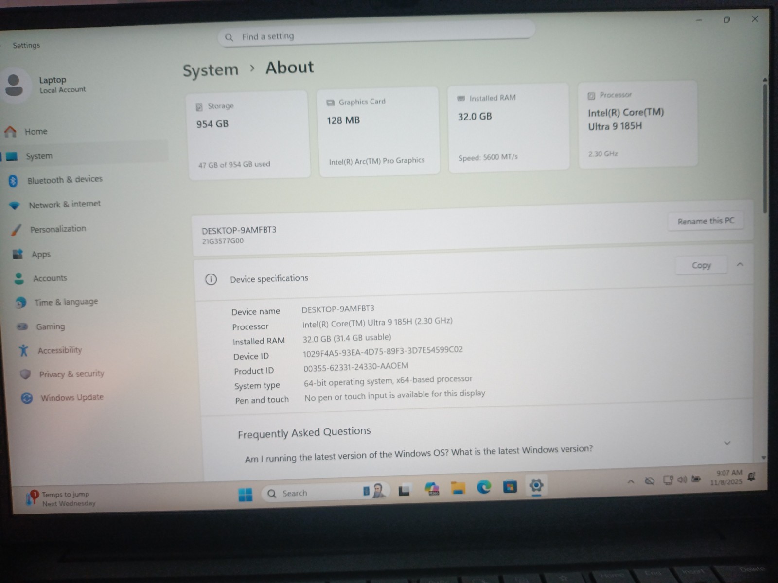 Lenovo ThinkPad P14s Gen 5 14.5″ Intel Core Ultra 9 vPro 1TB 32GB Arc 140T 16gb