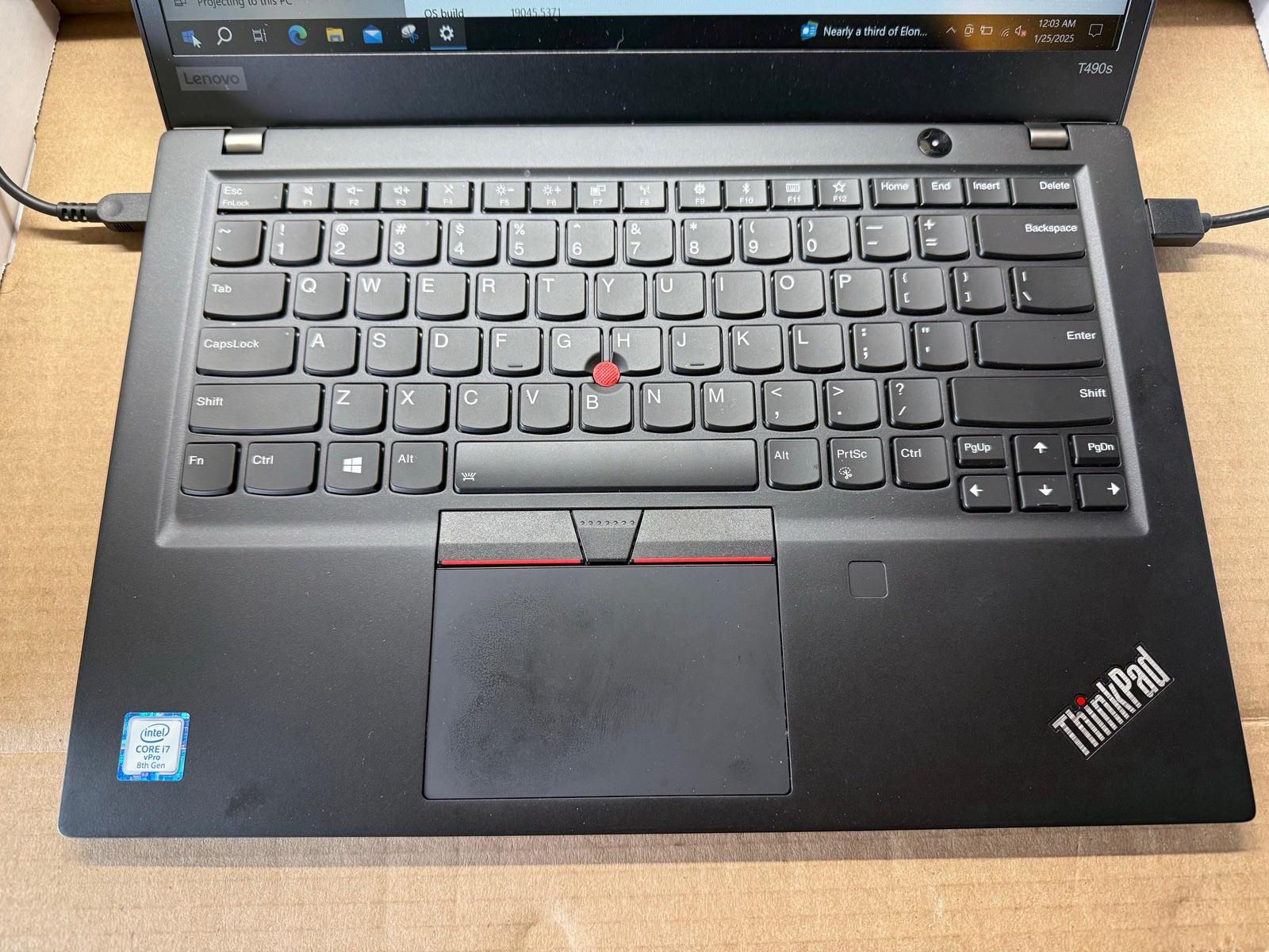 Lenovo Thinkpad T490s i7-8665U 1.9GHz, 8GB, 14″, No Drive, Dock, AC Adapter
