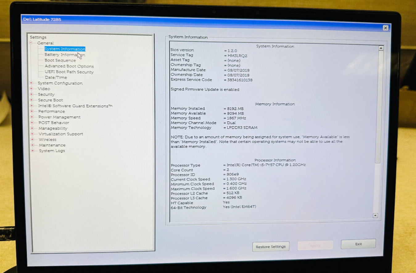 Dell Latitude 7285 2-in-1 12.3″ TOUCH Intelore i5-7Y57 8Gb 256Gb SSD Win10Pro-3