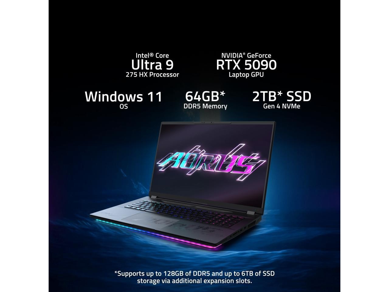 GIGABYTE AORUS MASTER 18 Gaming Laptop – 240Hz 2560×1600 Mini-LED – NVIDIA