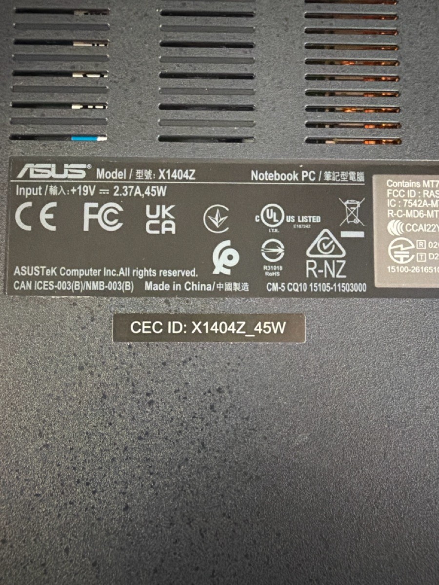 ASUS VIVOBOOK X1404ZA-I38128 (PSO040010)