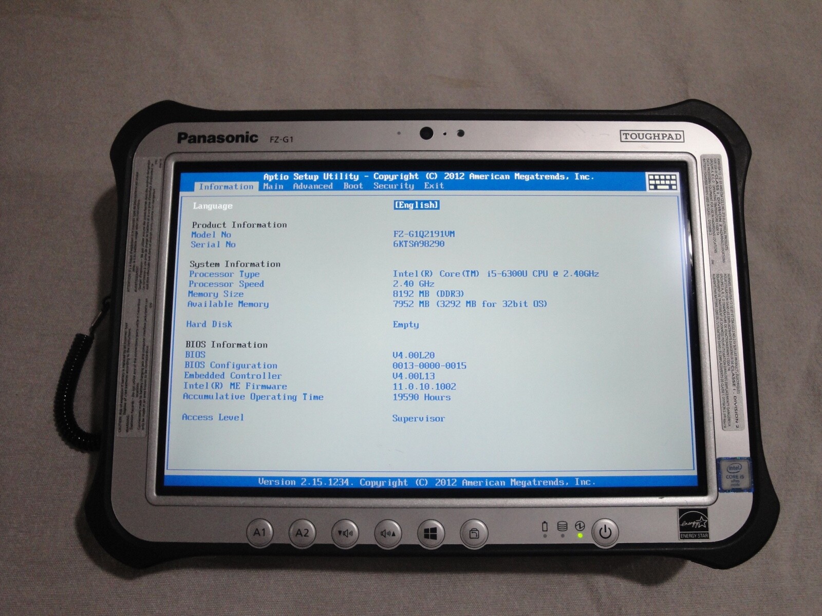 Lot of 25 PANASONIC TOUGHPAD FZ-G1 i5 2.4 8GB MK4 Smartcard Reader Hand Strap…
