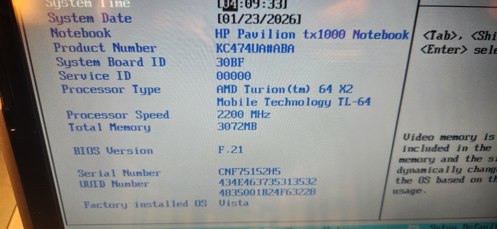 HP Pavillion TX1000 Laptop with Swivel Display