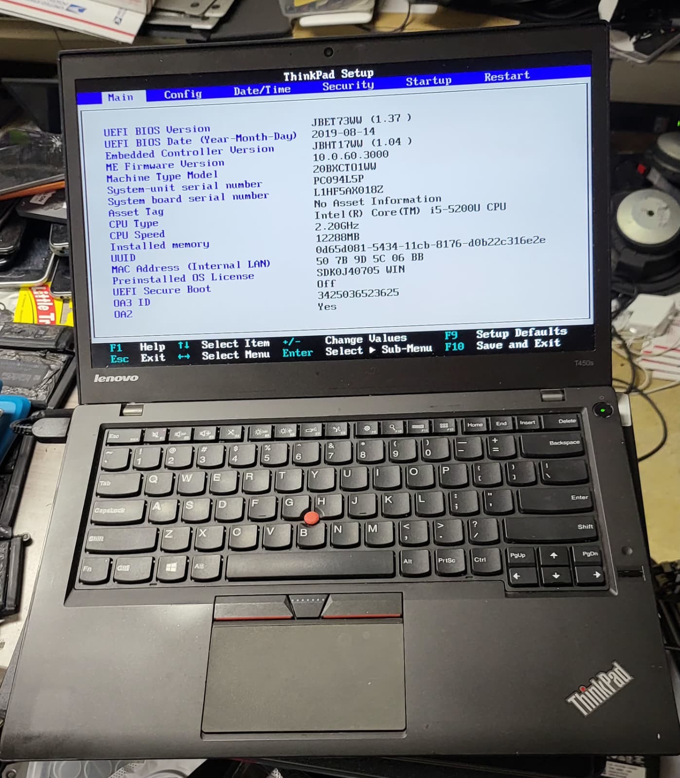 LOT OF 3 Lenovo ThinkPad T450s 14” 4GB RAM NO SSD BOOTED TO BIOS AS IS READ
