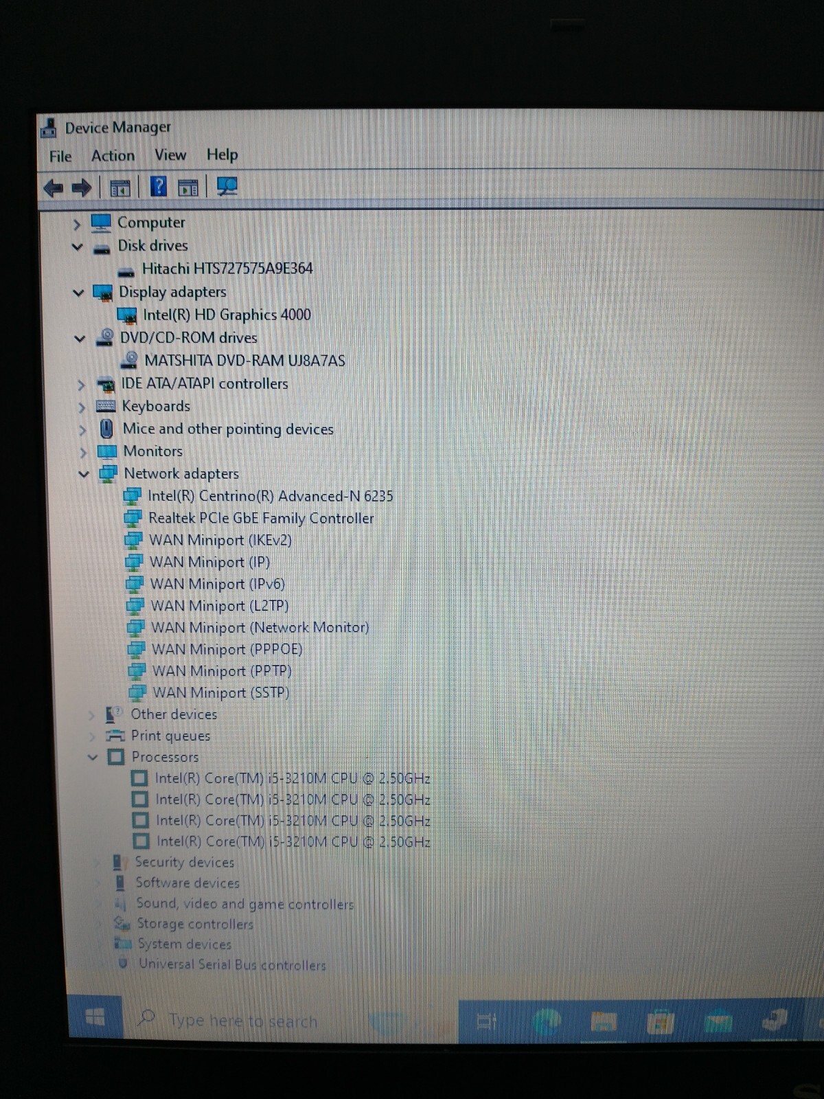 Sony Vaio SVS131E1DL Intel Core i5 3210M 2.50 GHz 6 GB RAM 750 GB HDD